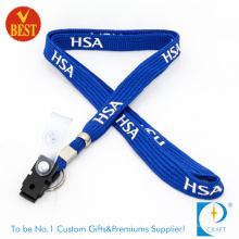 2015 Promotions en promotion Étui en soie tubulaire bleue imprimé Lanyard